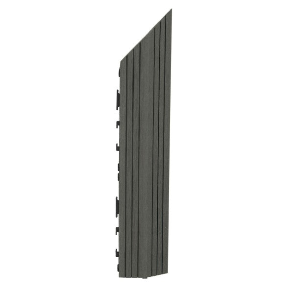 Dekco 1 Piece Grey Composite Interlocking Right Edging Tile 37cm x 7cm - DE1282