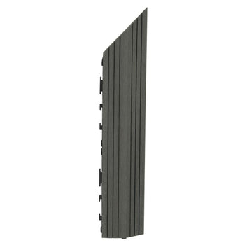 Dekco 1 Piece Grey Composite Interlocking Right Edging Tile 37cm x 7cm - DE1282