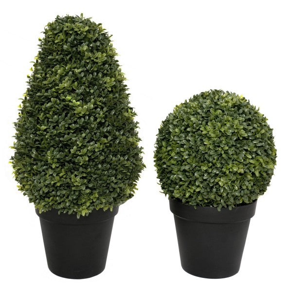 Artificial Boxwood Topiary Cone Shaped Potted Plant 70cm/28in (Set of 2) - A1300