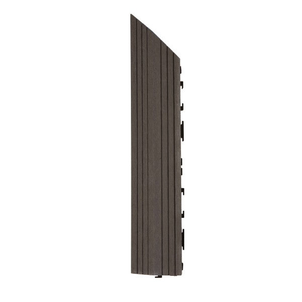 Dekco 1 Piece Brown Composite Interlocking Left Edging Tile 37cm x 7cm - DE1280