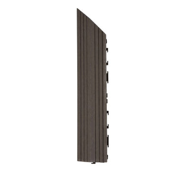 Dekco 1 Piece Brown Composite Interlocking Left Edging Tile 37cm x 7cm - DE1280