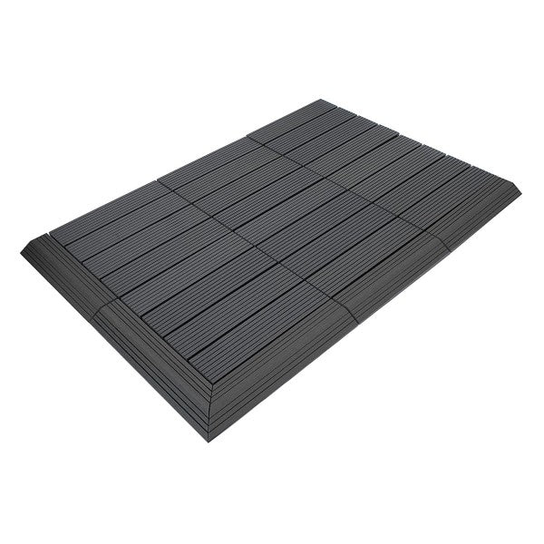 Dekco 1 Piece Black Composite Interlocking Straight Edging Tile 30cm x 7cm - DE1287