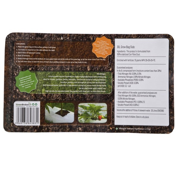 4 Packs Organic All Purpose Potting Compost Grow Bag Expands to 30 Litre 