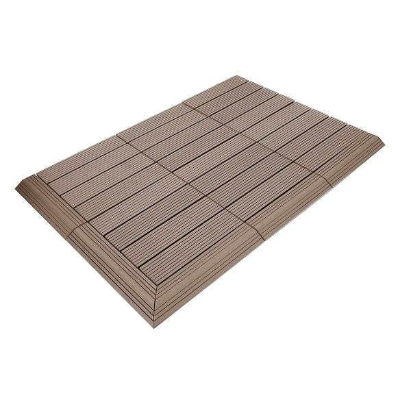 Dekco 1 Piece Brown Composite Interlocking Left Edging Tile 37cm x 7cm - DE1280