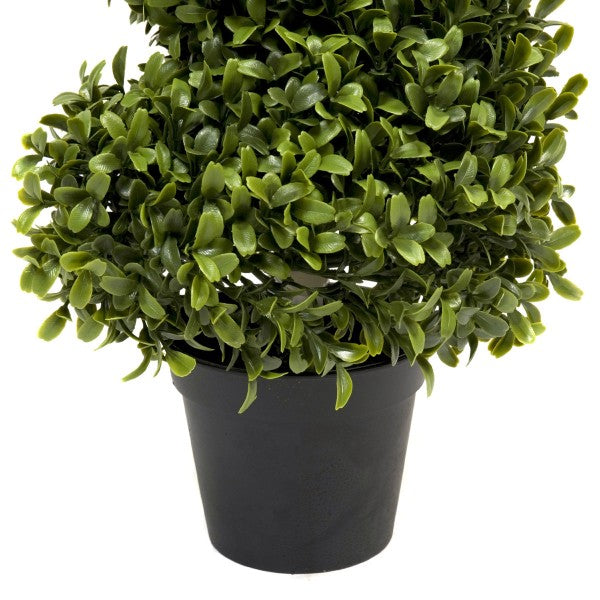 *Clearance* Artificial Premium Spiral Boxwood Topiary Trees 96cm/3ft (Set of 2) - A1065C