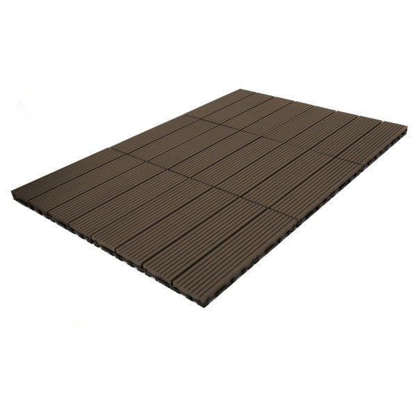 Dekco 1 Piece Brown Composite Interlocking Straight Edging Tile 30cm x 7cm - DE1286