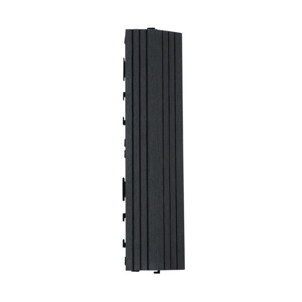 Dekco 1 Piece Black Composite Interlocking Straight Edging Tile 30cm x 7cm - DE1287