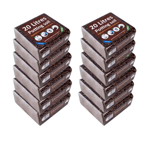 12 Packs Organic All Purpose Potting Compost Expands to 20L 