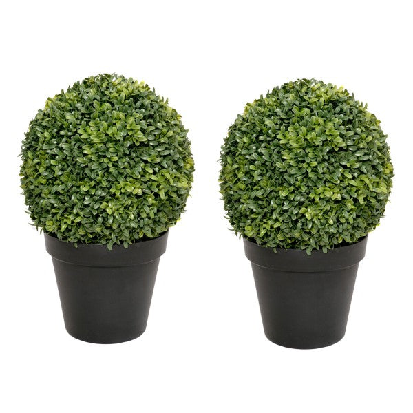 Artificial Boxwood Topiary Ball Potted Plant 30cm/12in (Set of 2) - A1301