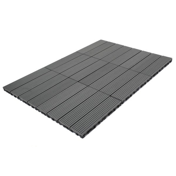 Dekco 1 Piece Grey Composite Interlocking Straight Edging Tile 30cm x 7cm - DE1285