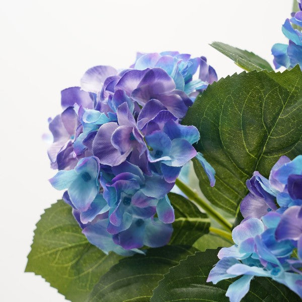 Artificial Blue Hydrangea in Black Metal Window Box -A1385
