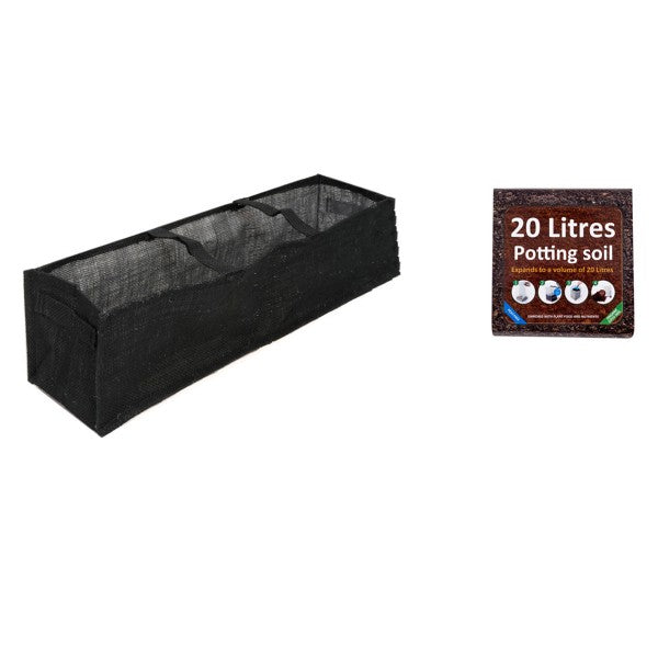 1 x Medium Multi Purpose Black Hessian Grow Bag 24in/60cm - C1408