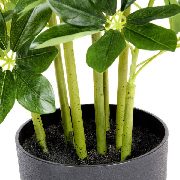 *Clearance* Artificial Schefflera Umbrella Plant in Black Pot 95cm/3ft - A1163C