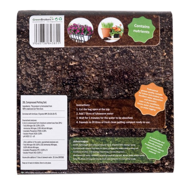 Organic All Purpose Potting Compost Expands to 20L - C1161
