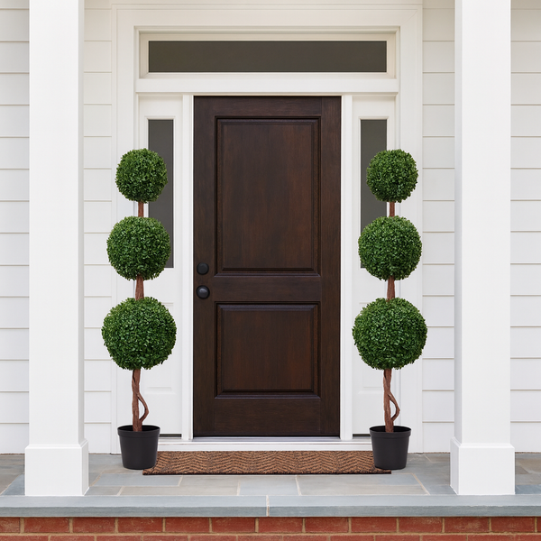 Triple Ball Boxwood Topiary Trees - 120cm/4ft (Set of 2) - A1006-C