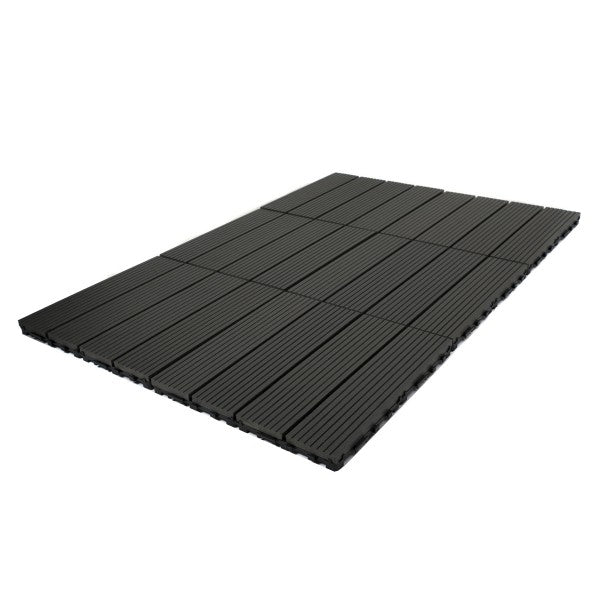 Dekco 1 Piece Black Composite Interlocking Straight Edging Tile 30cm x 7cm - DE1287