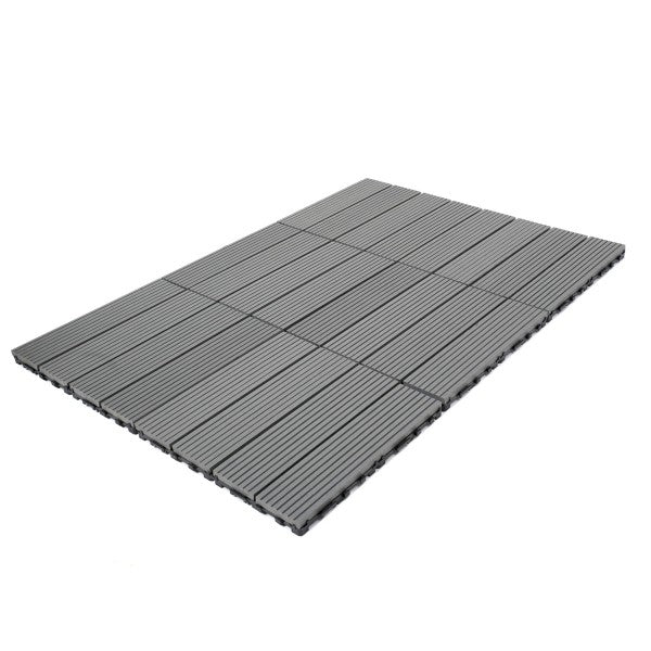 Dekco Pack of 10 Grey Composite Decking Interlocking Tiles 30cm x 30cm - DE1276