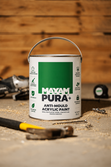 MAXAM PURA+ Acrylic Mould Resistant Paint - Walls and Ceilings 5L - 7 Colours Available