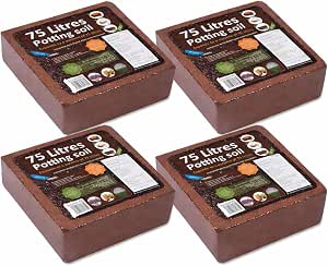 4 Packs Organic All Purpose Potting Compost Expands to 75 Litres - C1454