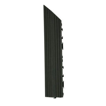 Dekco 1 Piece Black Composite Interlocking Left Edging Tile 37cm x 7cm - DE1281