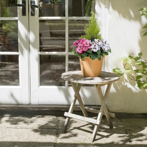 Artificial Pink &amp; White Pansy Terracotta Patio Planter 60cm/24in. - A1082