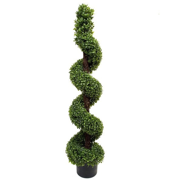  Artificial Spiral Boxwood Topiary Tree 120cm/4ft (Set of 2) - A1025