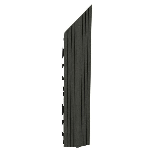 Dekco 1 Piece Black Composite Interlocking Right Edging Tile 37cm x 7cm - DE1284