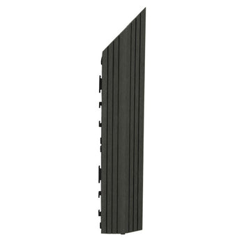 Dekco 1 Piece Black Composite Interlocking Right Edging Tile 37cm x 7cm - DE1284