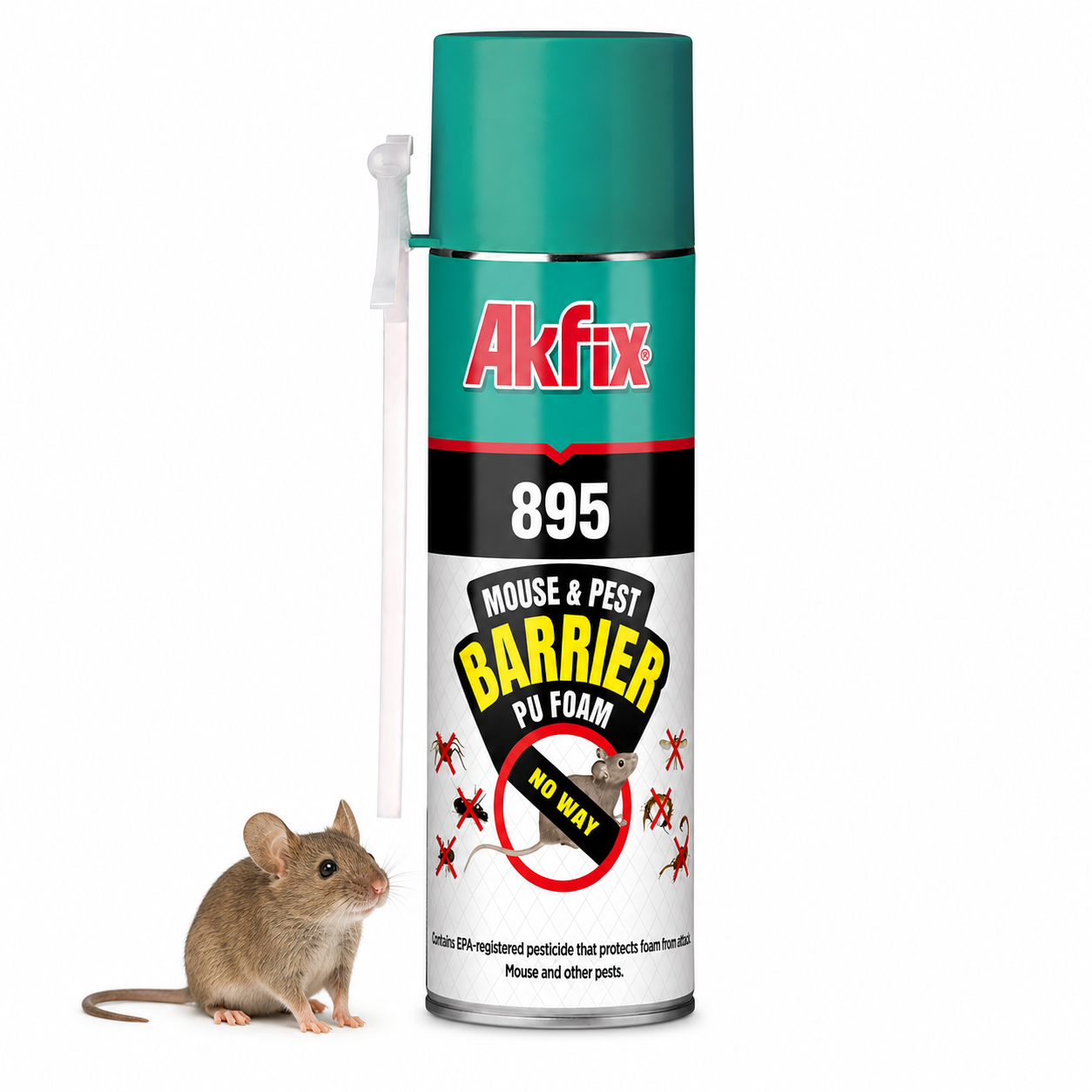 Akfix Mouse and Pest Barrier Foam 400ml - Expanding PU Foam for Sealing Gaps, Blocking Entry Points & Preventing Pest Intrusion - DIY1713