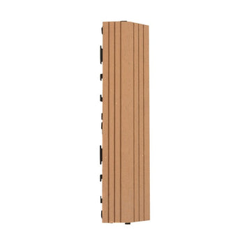 Dekco 1 Piece Teak Composite Interlocking Straight Edging Tile 30cm x 7cm - DE1362