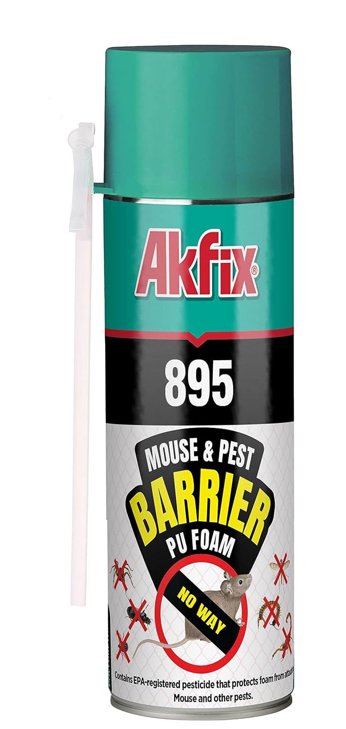 Akfix Mouse and Pest Barrier Foam 400ml - Expanding PU Foam for Sealing Gaps, Blocking Entry Points & Preventing Pest Intrusion - DIY1713