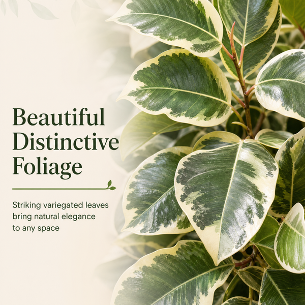 Designer Variegated 3 Plant Collection - Ficus Belize, Marble Queen & Peperomia Plant, 1L Pots