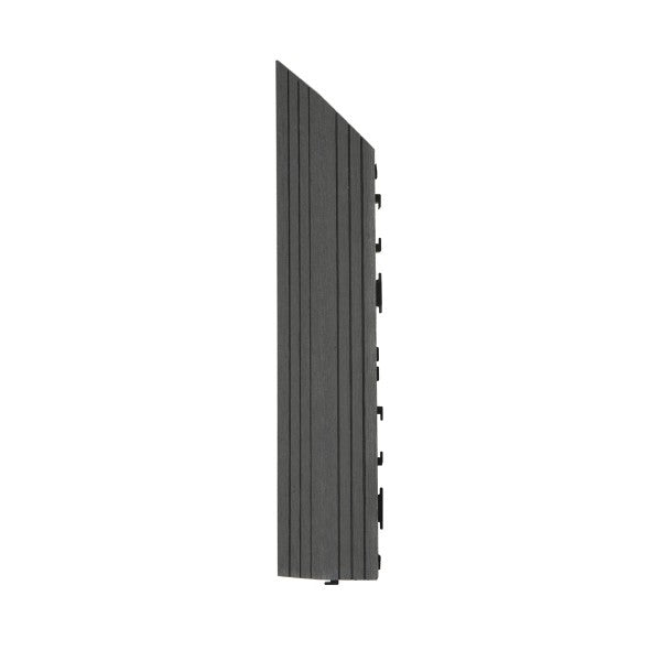 Dekco 1 Piece Grey Composite Interlocking Left Edging Tile  37cm x 7cm - DE1279