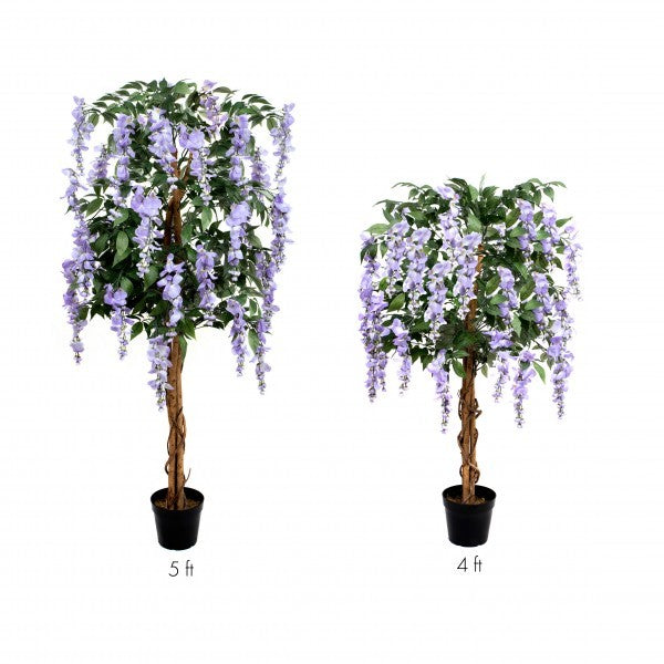 Artificial Lilac Wisteria Tree Potted Plant 5ft/150cm - A1152