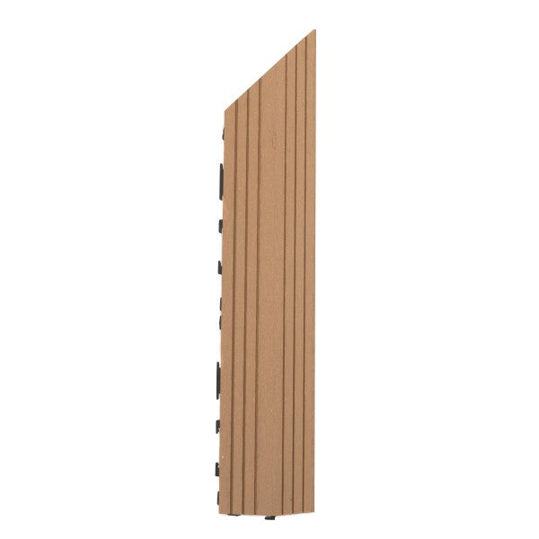 Dekco 1 Piece Teak Composite Interlocking Right Edging Tile 37cm x 7cm - DE1361