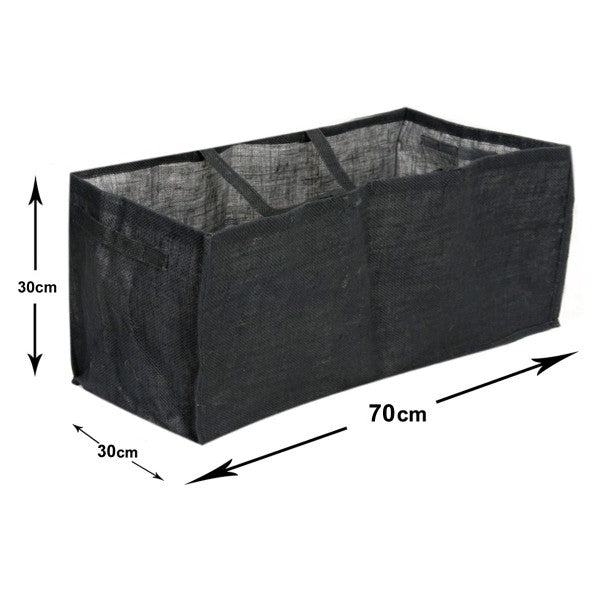 1 x Large Multi Purpose Black Hessian Grow Bag 28in/70cm