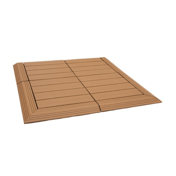 Dekco 1 Piece Teak Composite Interlocking Right Edging Tile 37cm x 7cm - DE1361