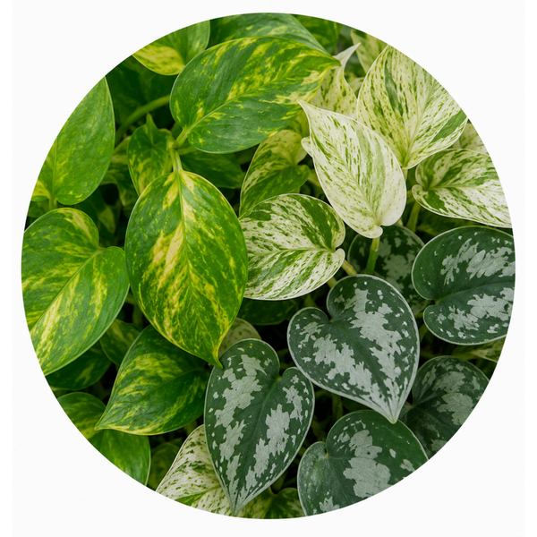 Trailing 3 Plant Collection - Pothos, Marble Queen & Scindapsus Trebie – Mixed Houseplants Set in 1L Pots