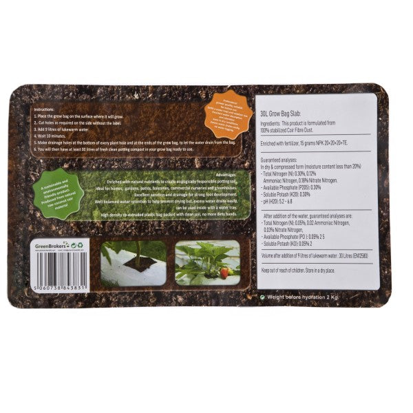 Organic Purpose Potting Compost Grow Bag Expands to 30Ltr 