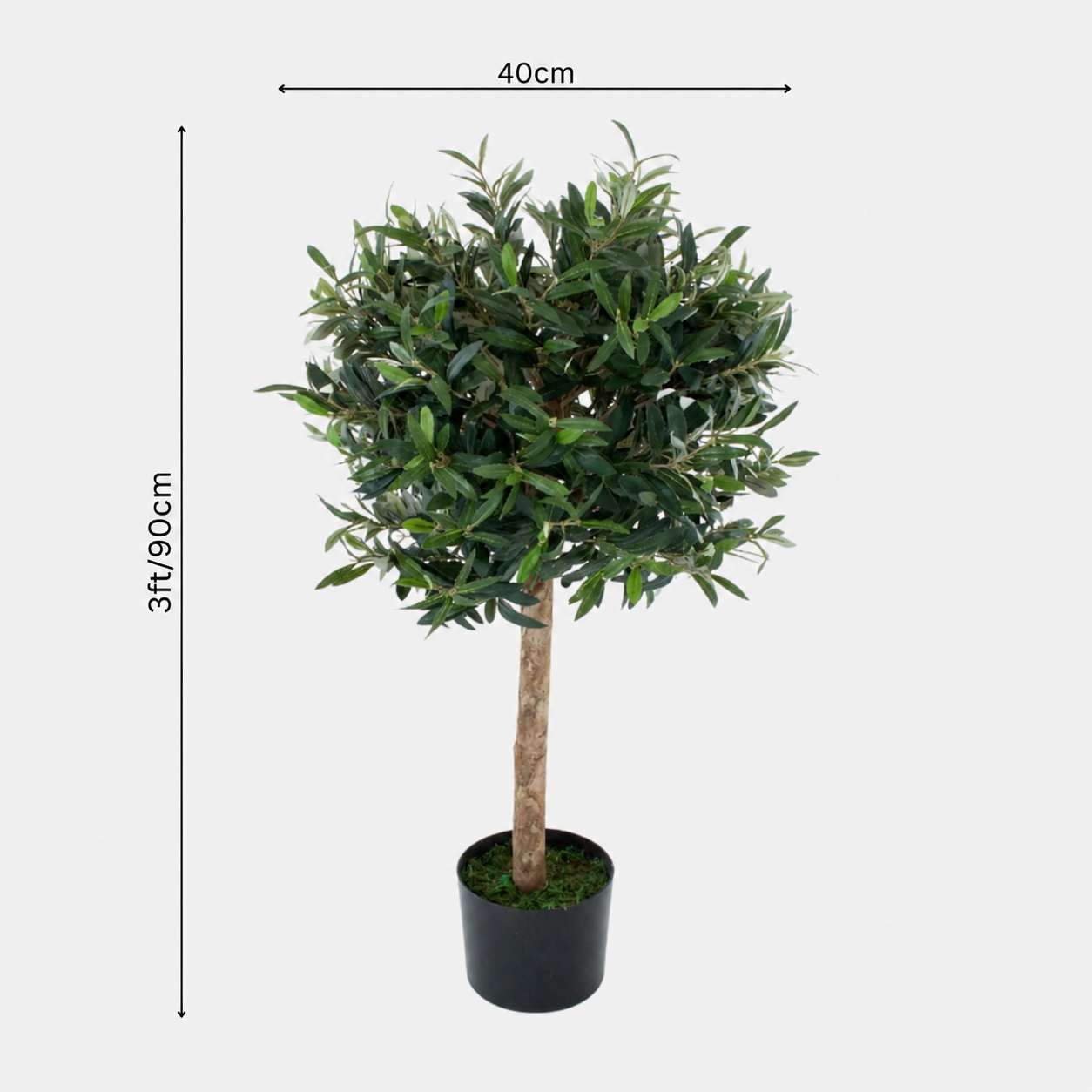Olive Trees (Set of 2) 90cm/3ft - With A Real Wood Trunk - A1003