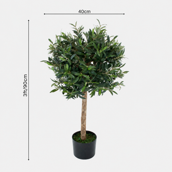 Olive Trees (Set of 2) 90cm/3ft - With A Real Wood Trunk - A1003