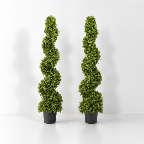 Premium Spiral Boxwood Topiary Trees (Set of 2) 120cm/4ft - A1004