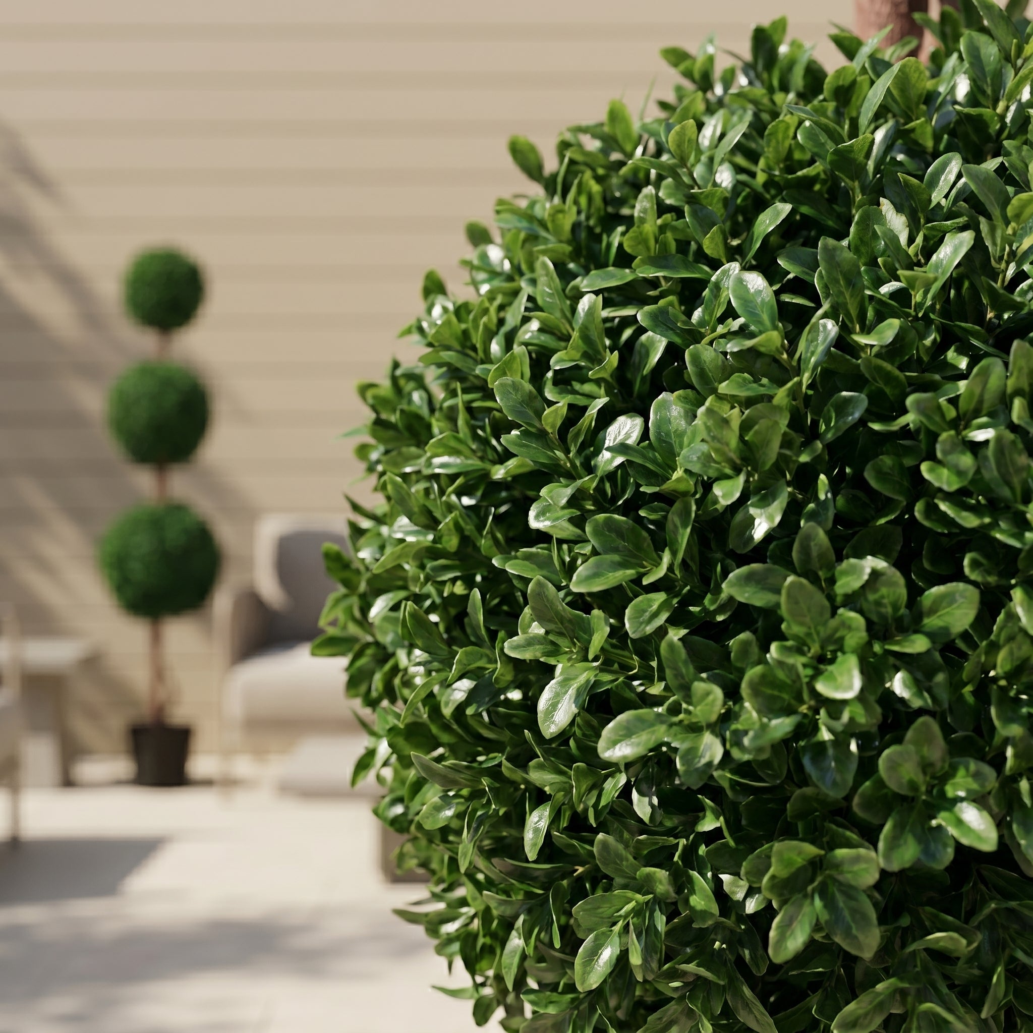 Triple Ball Boxwood Topiary Trees - 120cm/4ft (Set of 2) - A1006