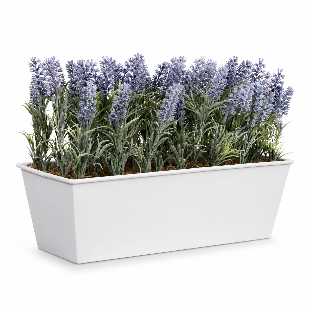 Lavender Tin White Planter Window Box 45cm/18in - A1019