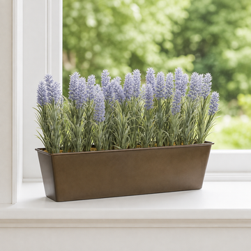 Lavender Tin Rustic Planter Window Box 45cm/18in - A1021