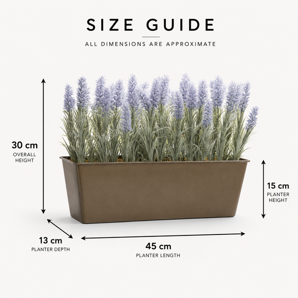 Lavender Tin Rustic Planter Window Box 45cm/18in - A1021