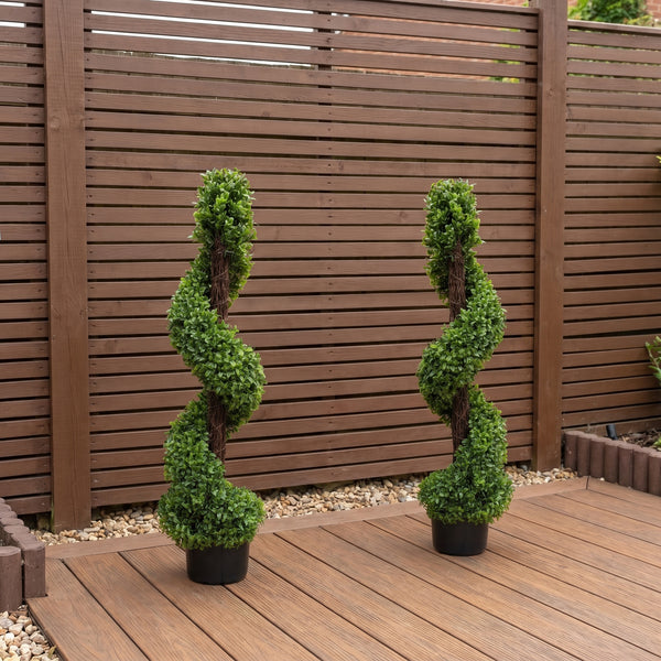 Spiral Boxwood Topiary Tree (Set of 2) 90cm/3ft - A1024