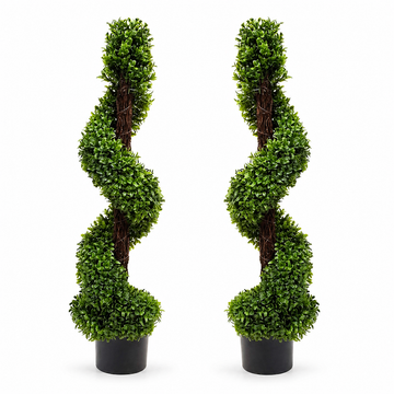 Spiral Boxwood Topiary Tree (Set of 2) 90cm/3ft - A1024