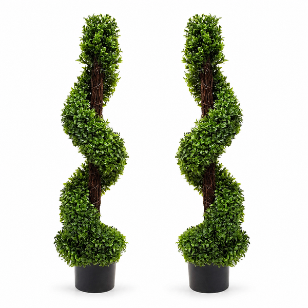 Spiral Boxwood Topiary Tree (Set of 2) 90cm/3ft - A1024