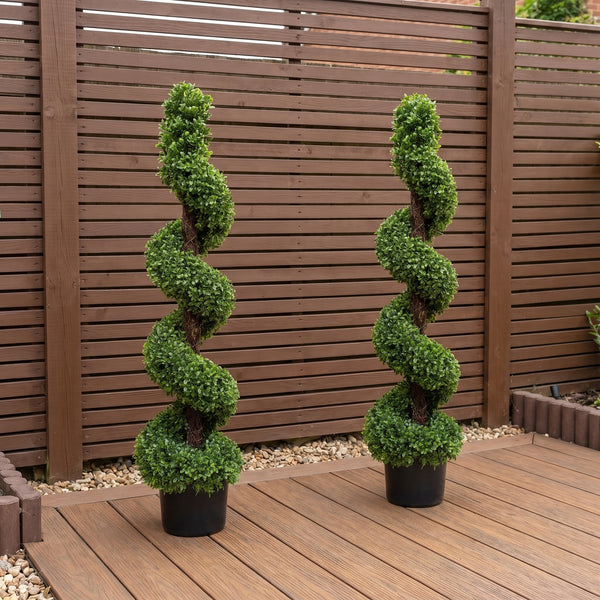 Spiral Boxwood Topiary Tree (Set of 2) 120cm/4ft - A1025